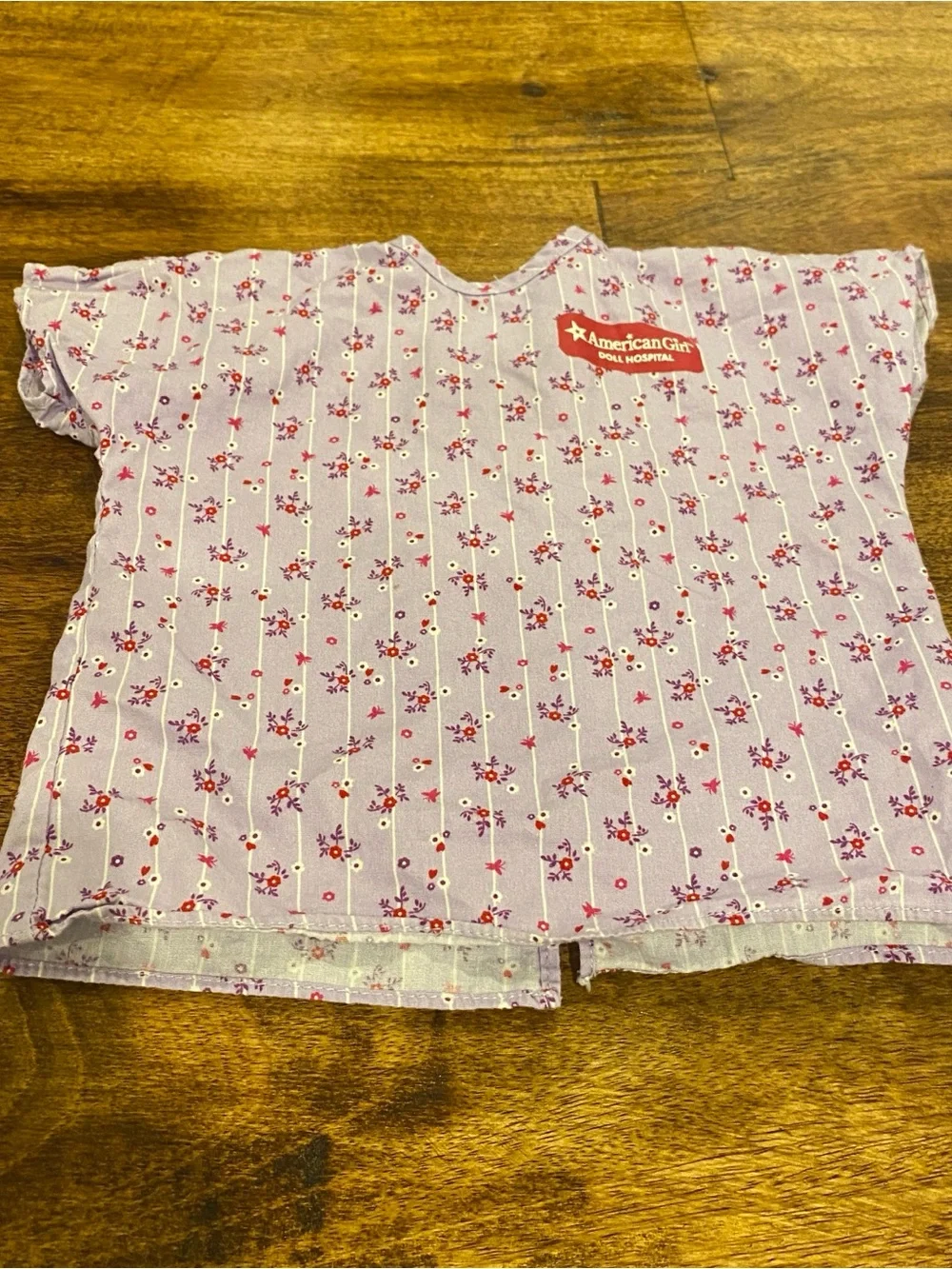 American Girl Doll Hospital Gown Very Cute! Bow Back Lilac Purple